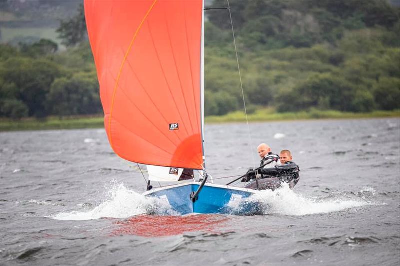 Chris Pickles and Matt Sharman on their way to winning the 2021 Ovington Trophy at Bass Week photo copyright Pete Mackin taken at Bassenthwaite Sailing Club and featuring the RS400 class