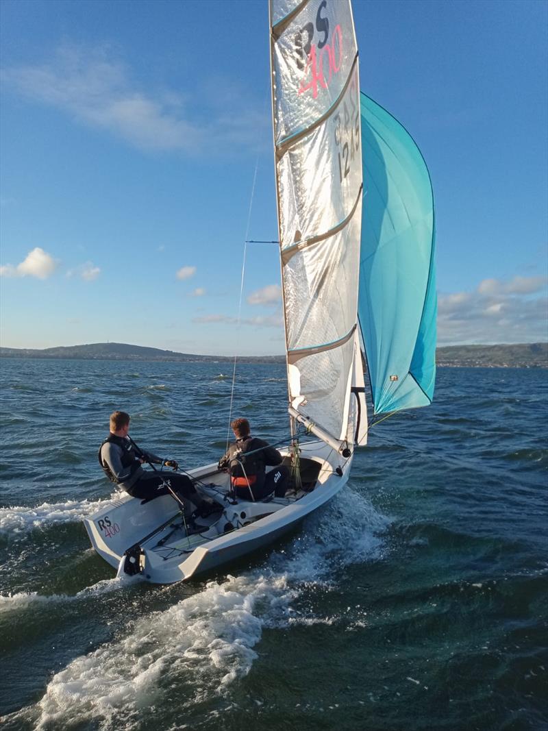 Daily winners Luke McIlwane and Ryan Wilson on day 4 of the Rockshore / Bosun Bobs RS400 Winter Series at Royal North of Ireland YC photo copyright Gerry Reid taken at Royal North of Ireland Yacht Club and featuring the RS400 class