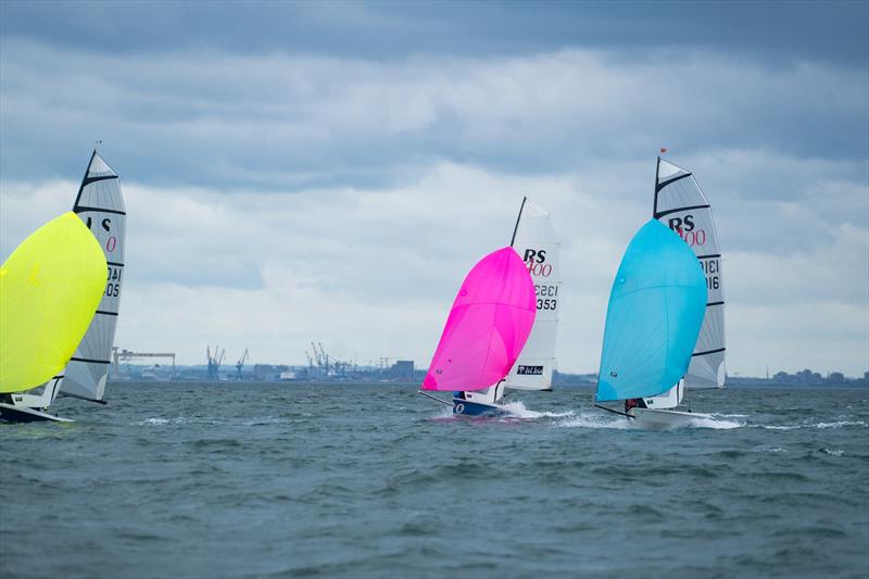 Windy run with Belfast Harbour and Goliath in the distance - RS Spring Shakedown at Carrickfergus - photo © Ryan Wilson