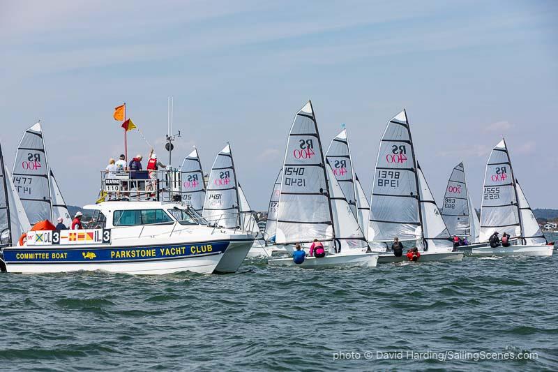 Race 1 start - RS400 fleet at Poole Week photo copyright David Harding / www.sailingscenes.com taken at Parkstone Yacht Club and featuring the RS400 class