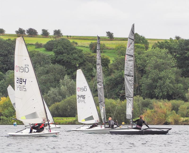 George Smith and Jamie Mawson battling for the lead in race 2 of the RS600 Open at Notts County SC photo copyright David Eberlin taken at Notts County Sailing Club and featuring the RS600 class