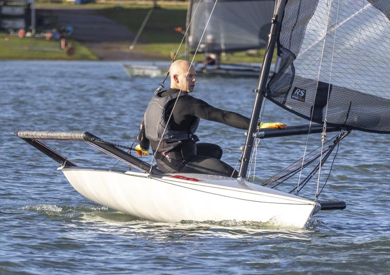 Jamie Mawson in his RS600, overall winner of the Notts County SC First of Year Race in aid of the RNLI photo copyright David Eberlin taken at Notts County Sailing Club and featuring the RS600 class