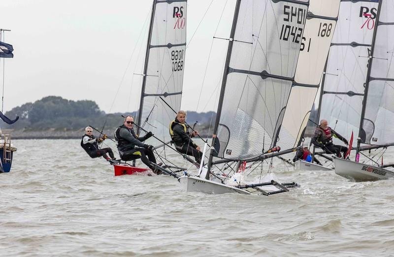 Busy startline during the RS700 Rooster National Tour at Brightlingsea Skiff Fest - photo © Tim Olin / www.olinphoto.co.uk