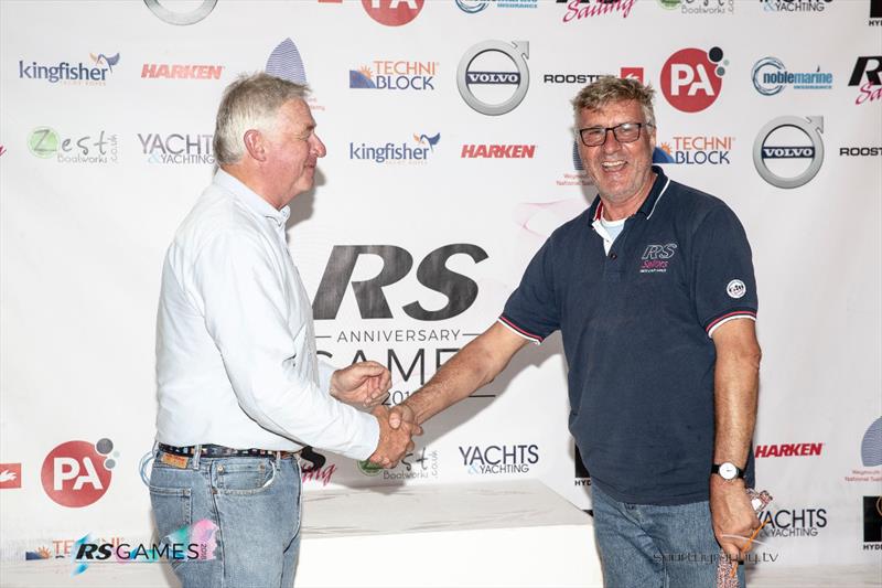 RS700 Europeans prizegiving at the RS Games 2018 photo copyright Alex & David Irwin / www.sportography.tv taken at Weymouth & Portland Sailing Academy and featuring the RS700 class