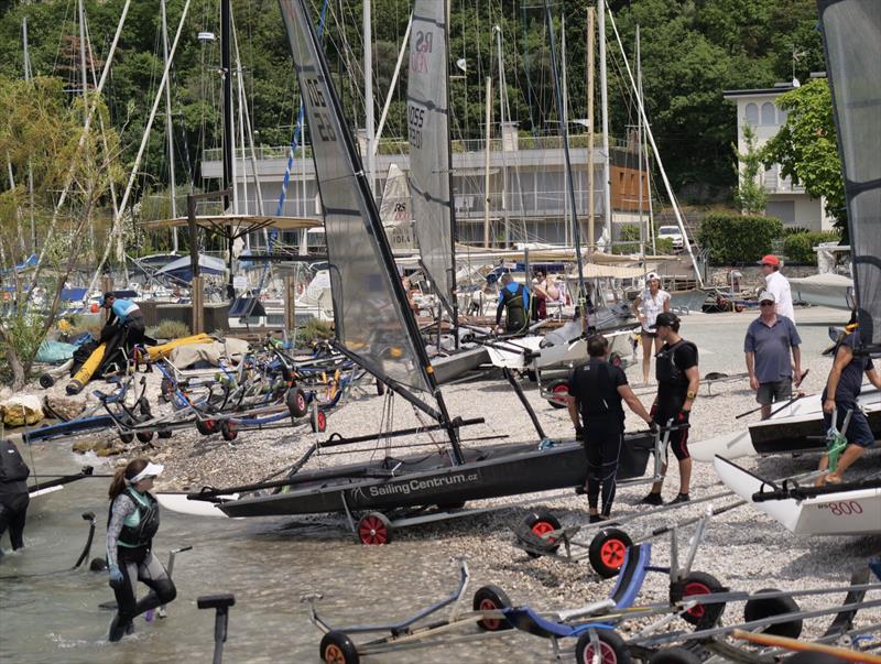 RS700 and RS800 fleets launch on day 1 of the European Championship at Garda photo copyright Jamie Gettings taken at Circolo Vela Torbole and featuring the RS700 class