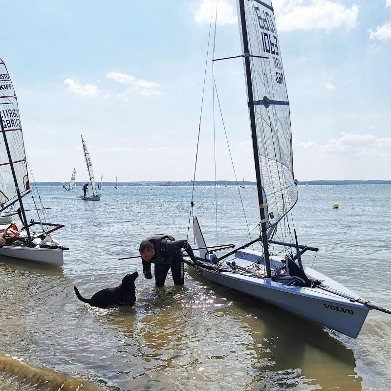 RS700s at the Stokes Bay SC Skiff Open: Winner Theo Galyer with his dog Skye  - photo © Etta Speight