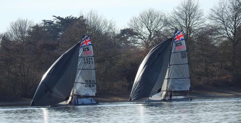 Duelling RS800s on week 5 of the Alton Water Fox's Chandlery Frostbite Series photo copyright Emer Berry taken at Alton Water Sports Centre and featuring the RS800 class