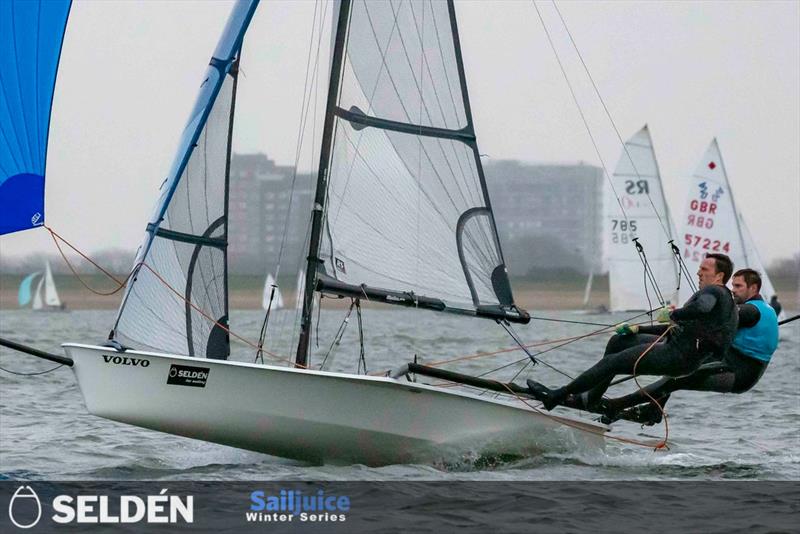 Tom Morris and Hugh Shone in the GJW Direct Bloody Mary 2023 - part of the Seldén SailJuice Winter Series photo copyright Tim Olin / www.olinphoto.co.uk taken at Queen Mary Sailing Club and featuring the RS800 class