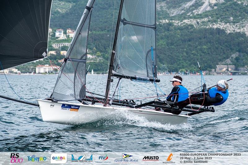 Emma and Luke McEwen lead the RS800 Europeans at Lake Garda, Italy day 2 photo copyright Emilio Sabtinelli taken at Circolo Vela Torbole and featuring the RS800 class