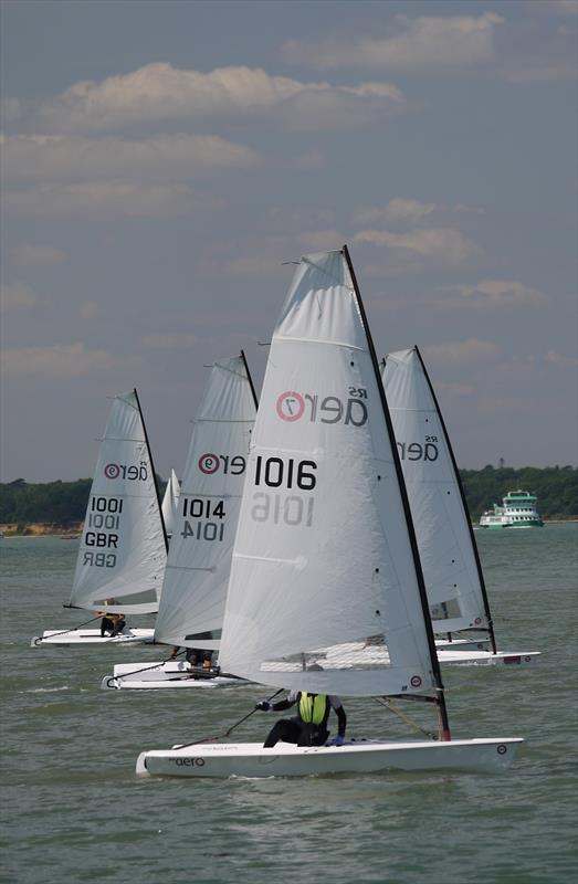 The new RS Aero in action during Cowes Dinghy Week 2014 photo copyright Liz Harrison taken at Gurnard Sailing Club and featuring the  class