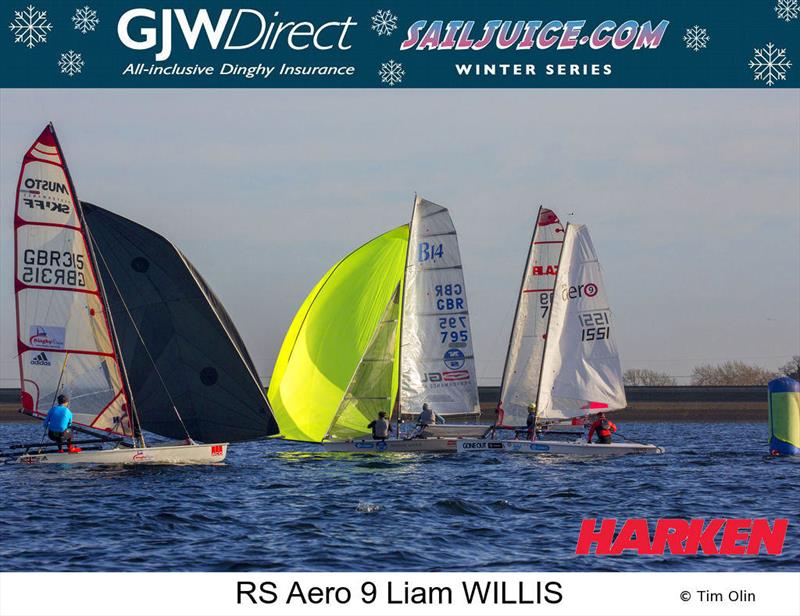 Liam Willis (RS Aero 9) during the GJW Direct Sailjuice Winter Series Datchet Flyer - photo © Tim Olin / www.olinphoto.co.uk