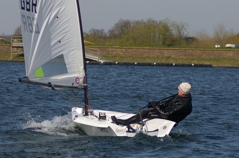 Mr Aero (Pete Barton) - Aero 7 winner in the Noble Marine RS Aero UK Spring Championships at Island Barn photo copyright Jim Champ taken at Island Barn Reservoir Sailing Club and featuring the  class