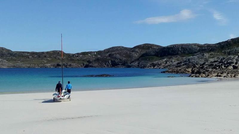 Leaving Achmelvich beach during Ken Fowler's Race to Scotland photo copyright Race to Scotland taken at  and featuring the  class