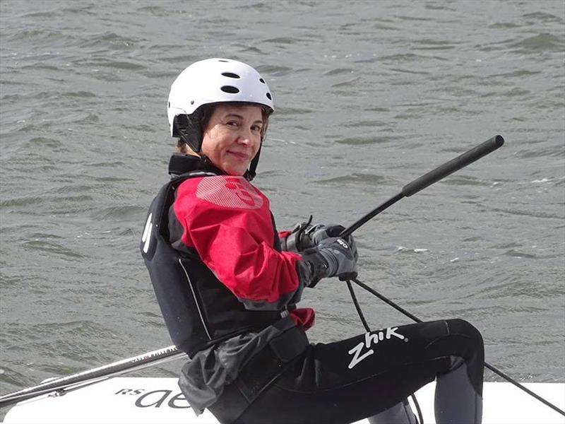 North America's newest RS Aero owner Sonya Dean in action at the RS Aero Florida State Championship photo copyright Mike Grant taken at US Sailing Center of Martin County and featuring the  class