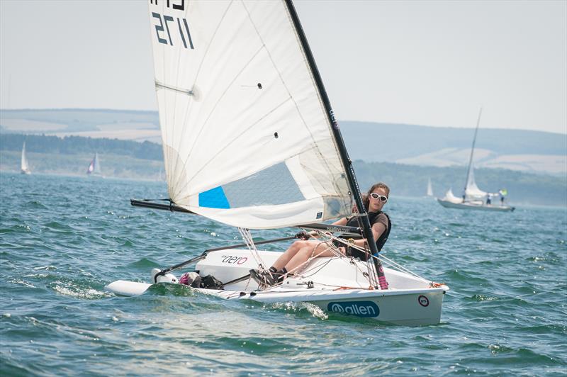 RS Aero upwind at the Lymington Dinghy Regatta 2018 photo copyright Peter Fothergill / www.fothergillphotography.com taken at Lymington Town Sailing Club and featuring the  class