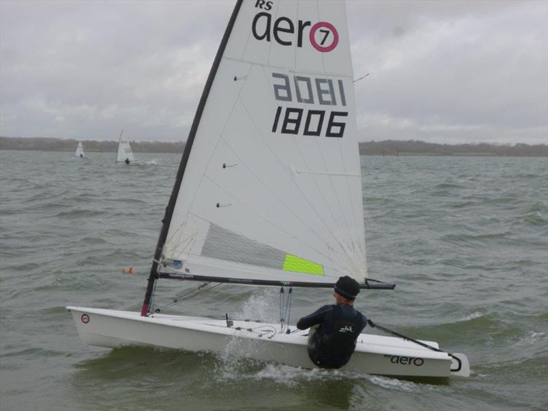 Simon Maguire (RS Aero 1806) in race 7 of the Lymington Town SC Winter Series photo copyright Nigel Walbank taken at Lymington Town Sailing Club and featuring the  class