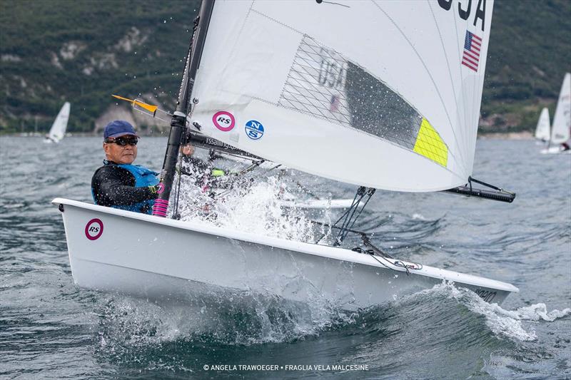 Akira Tanaka (USA) on day 2 of the RS Aero Europeans at Lake Garda photo copyright Angela Trawoeger / FVM taken at Fraglia Vela Malcesine and featuring the  class