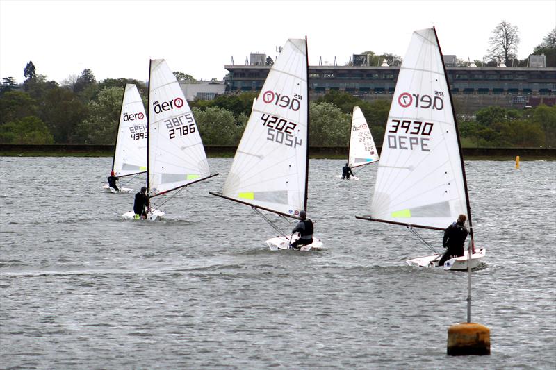 Phil Bailey, winner Aero 7s, downwind during the Aero Spring Championship at Island Barn photo copyright gmazzarini.com / IBRSC taken at Island Barn Reservoir Sailing Club and featuring the RS Aero 7 class