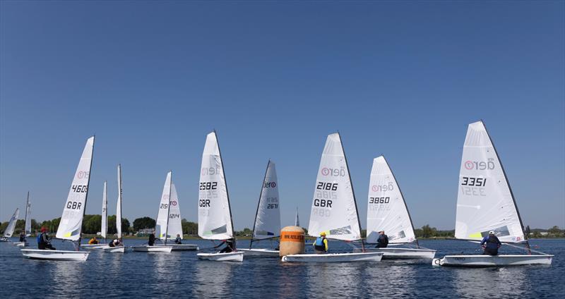 Calm at the first mark during the Notts County Sailing Club Aero Open - photo © David Eberlin