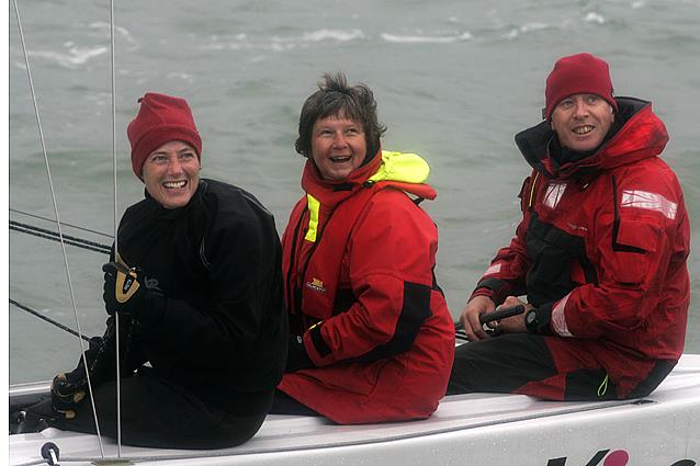 Amanda Wadhams, Julie and Keith Willis after winning the RS Elite race during Ineos Solent Circuit 2013 race 1 - photo © Chris Leighton