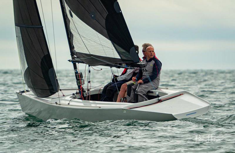Tom Hewitson looking out for the following boats durig the RS Elite Southern Area Championship 2021 photo copyright Peter Hickson taken at Hayling Island Sailing Club and featuring the RS Elite class