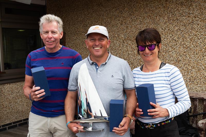 Tom Hewitson (centre) with Colin Smith and Joe Hewitson win the RS Elite Southern Area Championship 2021 photo copyright Alasdair McLeod taken at Hayling Island Sailing Club and featuring the RS Elite class