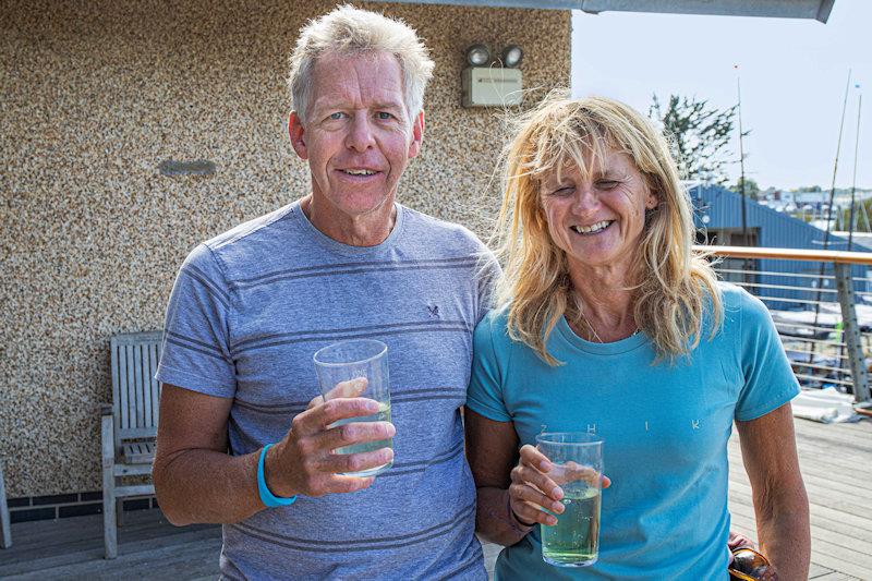 Colin Smith and Anna Wells celebrate their win in the RS Elite class at Chichester Harbour Race Week photo copyright Alasdair McLeod taken at Hayling Island Sailing Club and featuring the RS Elite class