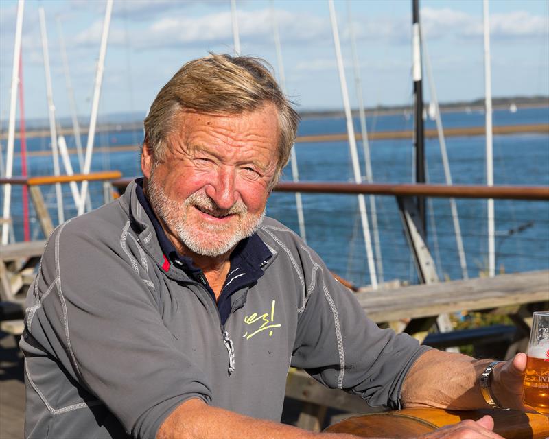 Ossie Stewart relaxes with a beer after racing photo copyright Alasdair McLeod taken at Royal Yacht Squadron and featuring the RS Elite class