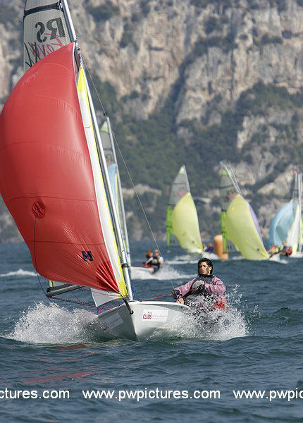 Action from the RS Feva worlds on Lake Garda photo copyright Paul Wyeth / www.pwpictures.com taken at  and featuring the RS Feva class