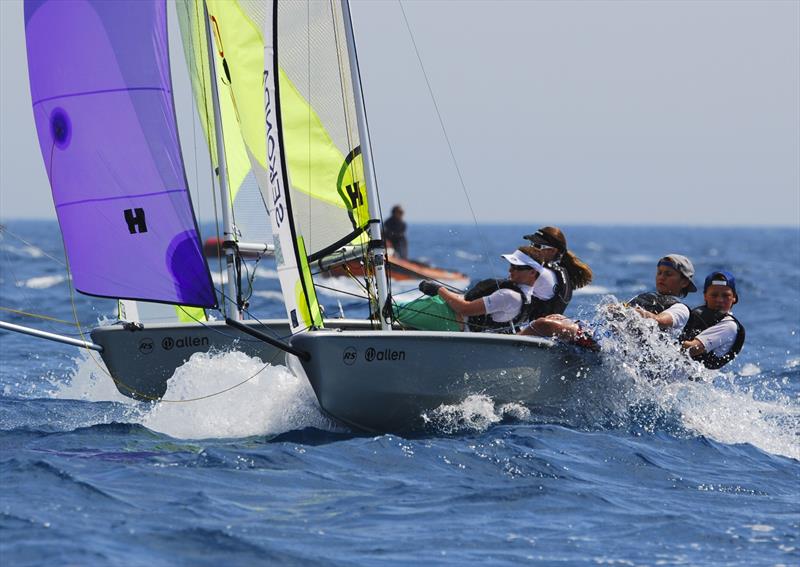 Action from the 2013 RS Feva worlds photo copyright Bill Tucker taken at Compagnia della Vela Grosseto and featuring the RS Feva class