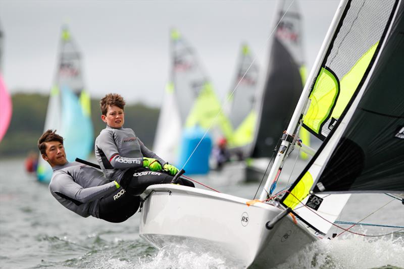 Louis Wright and Jamie Allen on day 2 of the RYA 29th Eric Twiname Championships photo copyright Paul Wyeth / RYA taken at Rutland Sailing Club and featuring the RS Feva class