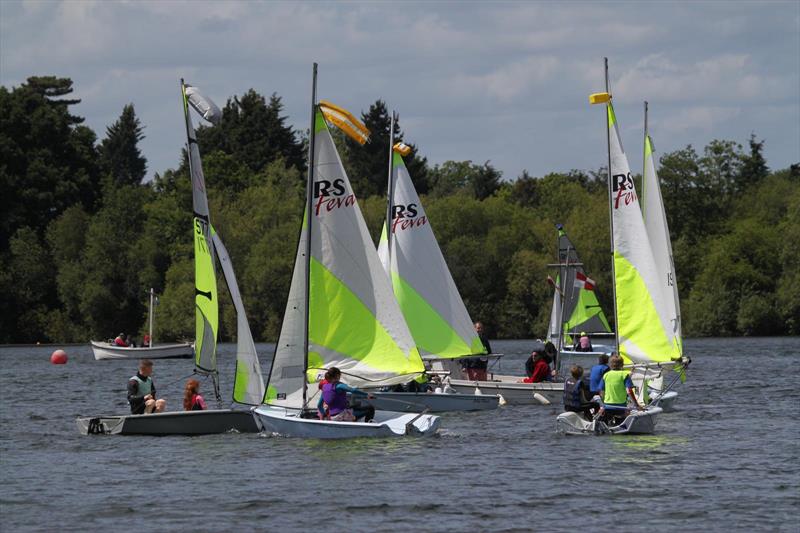 Start Line action during the Thames Valley Challenge at Silver Wing SC photo copyright Dave Perry taken at Silver Wing Sailing Club and featuring the RS Feva class