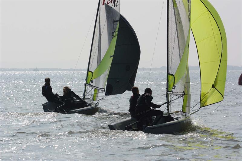 54th Hamble Warming Pan photo copyright Trevor Pountain taken at Hamble River Sailing Club and featuring the RS Feva class