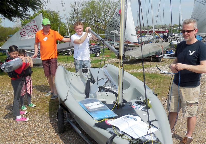 Unwrapping a brand new RS Feva at the Blackwater Open Day - photo © Christine Brown