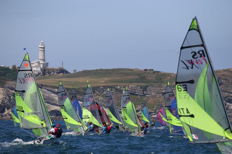 Day 1 of the RS Feva World Championships 2016 in Santander photo copyright Peter Newton / www.peternewton.zenfolio.com taken at Real Club Martimo de Santander and featuring the RS Feva class