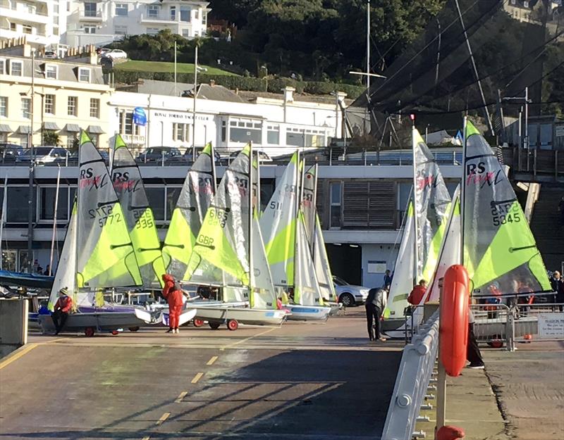 RS Feva South West Open Training at Torbay photo copyright Claire Burns taken at Royal Torbay Yacht Club and featuring the RS Feva class