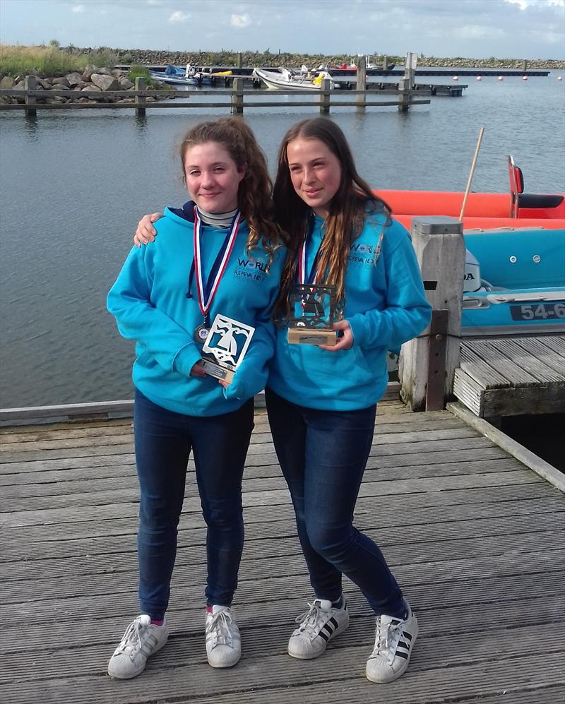 Catriona Forrest and Evie Tynan finish 2nd in the Bronze fleet at the RS Feva Worlds in Medemblik photo copyright Keith Bedborough taken at Regatta Center Medemblik and featuring the RS Feva class