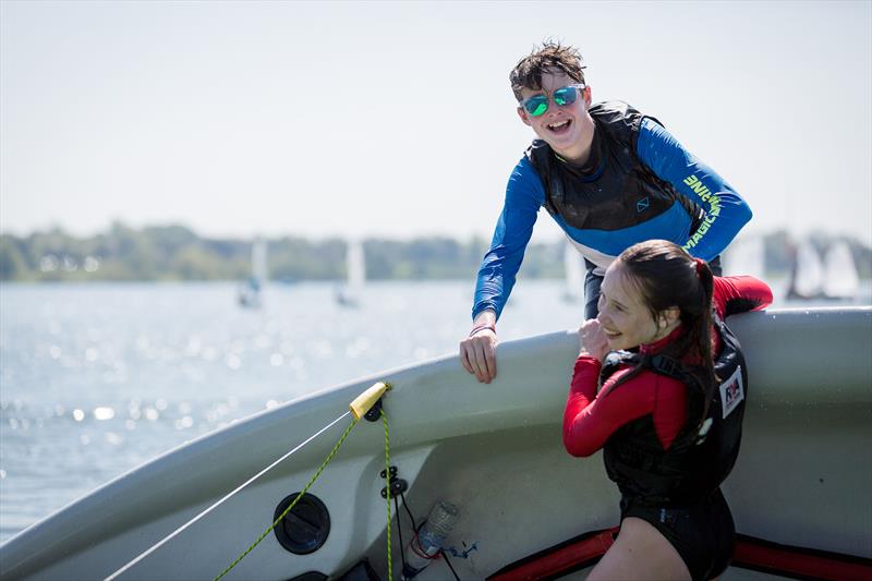 Fun in the sun at Eric Twiname Junior Championships photo copyright Nick Dempsey / RYA taken at Rutland Sailing Club and featuring the RS Feva class