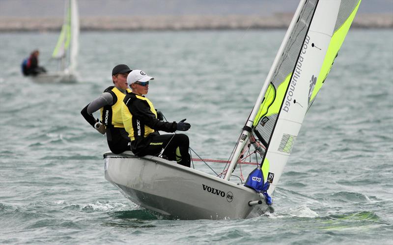 Tom Storey and Rupert Jameson win the PA Consulting RS Feva Europeans day 5 at the WPNSA photo copyright Mark Jardine / YachtsandYachting.com taken at Weymouth & Portland Sailing Academy and featuring the RS Feva class