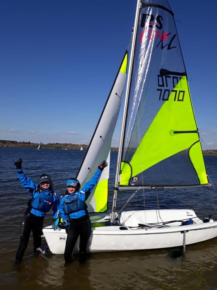 Millie Irish & Katherine Burgess win the Noble Marine UK RS Feva Spring Championship at Draycote Water photo copyright Vickie Burgess taken at Draycote Water Sailing Club and featuring the RS Feva class