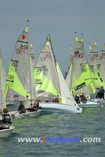 Frustration on day three of the Sekonda RS Feva nationals in Weymouth photo copyright Mike Rice / www.fotoboat.com taken at Weymouth & Portland Sailing Academy and featuring the RS Feva class