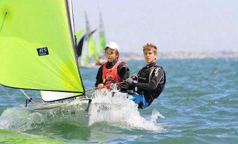 The new RS Feva World Champions, Leonardo Stocchero and Gianluca Virgenti photo copyright Richard Gibbons taken at Hayling Island Sailing Club and featuring the RS Feva class