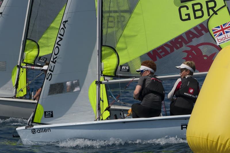 2013 RS Feva worlds day 5 photo copyright S&T Communications / J.R. Taylor taken at Compagnia della Vela Grosseto and featuring the RS Feva class