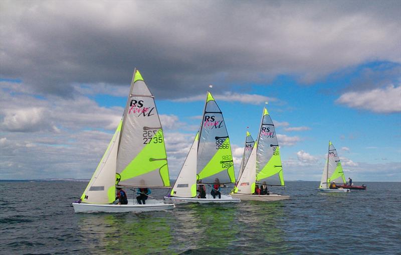 Close racing for the Portobello event of the Scottish RS Feva Series photo copyright Max Blinkhorn taken at Portobello Sailing & Kayaking Club and featuring the RS Feva class