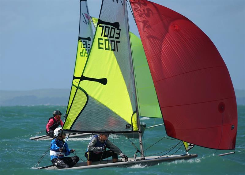 Day 2, RS Feva New Zealand Nationals, Torbay Sailing Club - March 31, 2019 photo copyright Denis Garner taken at Torbay Sailing Club and featuring the RS Feva class