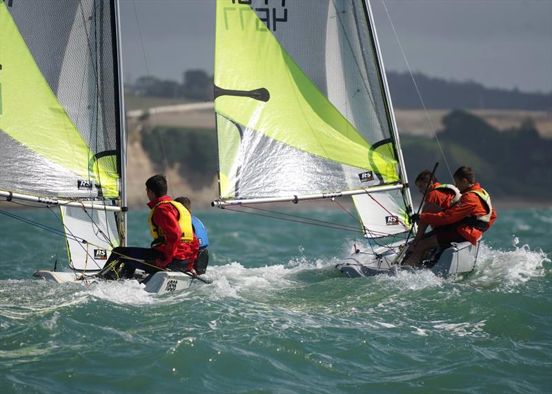 Day 2, RS Feva New Zealand Nationals, Torbay Sailing Club - March 31, 2019 photo copyright Denis Garner taken at Torbay Sailing Club and featuring the RS Feva class