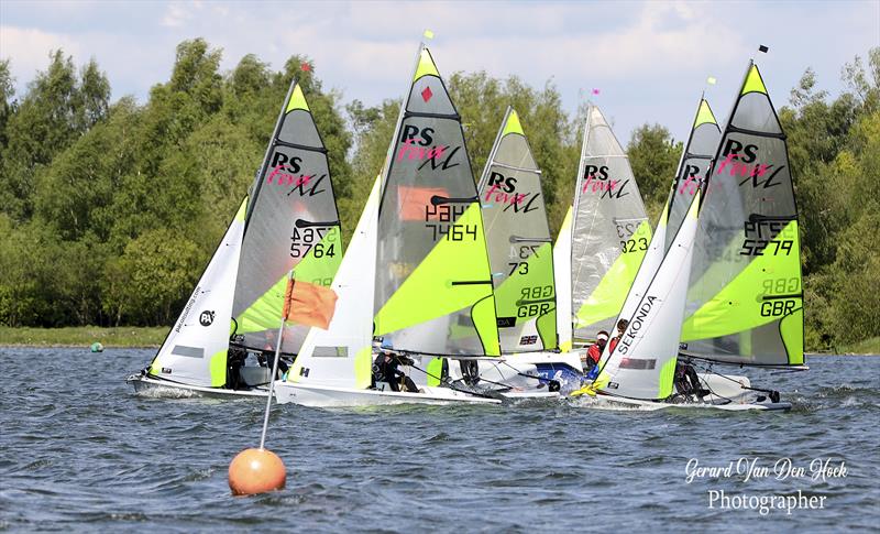 RS Feva open meeting at Leigh & Lowton photo copyright Gerard van den Hoek taken at Leigh & Lowton Sailing Club and featuring the RS Feva class