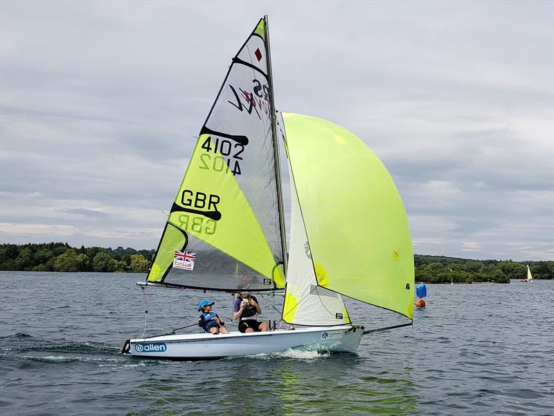 Joe Jones and Amelie Curtis win the RS Feva open meeting at Burghfield photo copyright Tom Jone taken at Burghfield Sailing Club and featuring the RS Feva class