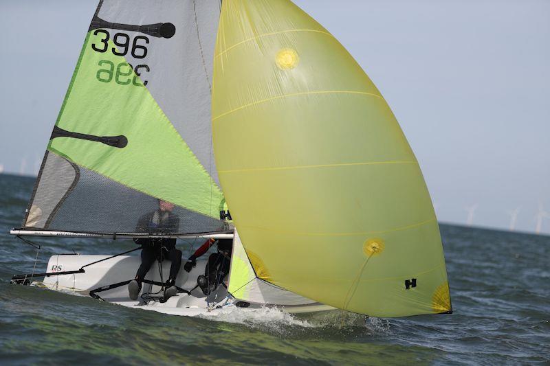 Scott Wood and Sam Hammond battle to keep their Feva XL flat - KSSA Annual Regatta 2019 at Whitstable photo copyright KSSA taken at Whitstable Yacht Club and featuring the RS Feva class