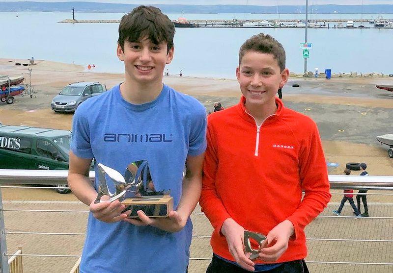 RS Feva Winter Champions Jakey Wood and Tristan Ahlheid photo copyright Lucy Jameson taken at Weymouth & Portland Sailing Academy and featuring the RS Feva class